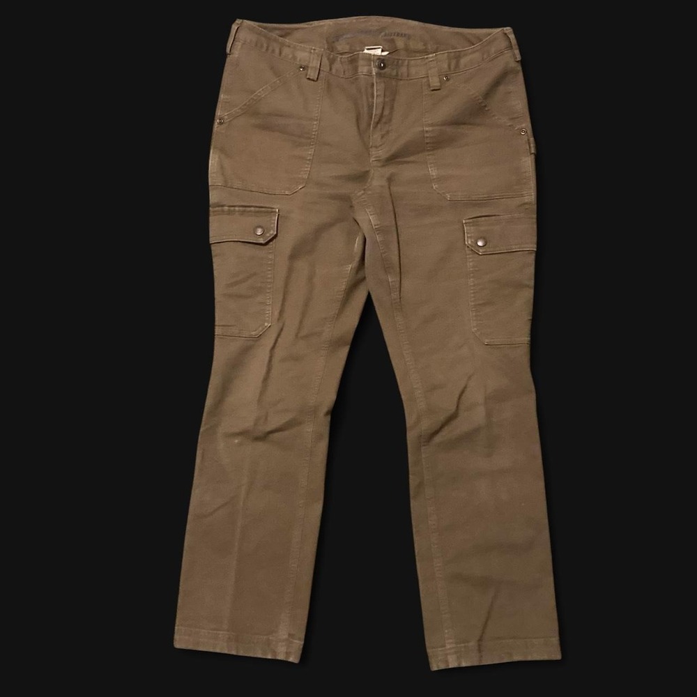 Duluth Trading Co. Straight-Leg Cargo Pants in Olive Brown